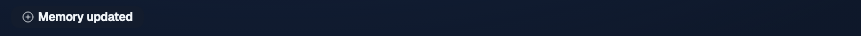 Conversation timeline status reading Memory updated without showing the stored memory text